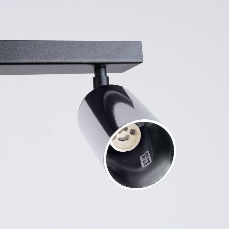 Plafonnier Acier Luxe 6L noir/chrome