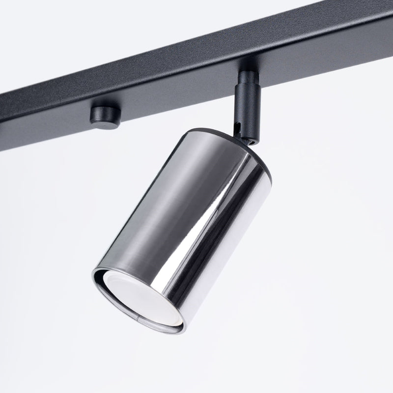 Plafonnier Acier Luxe 6L noir/chrome