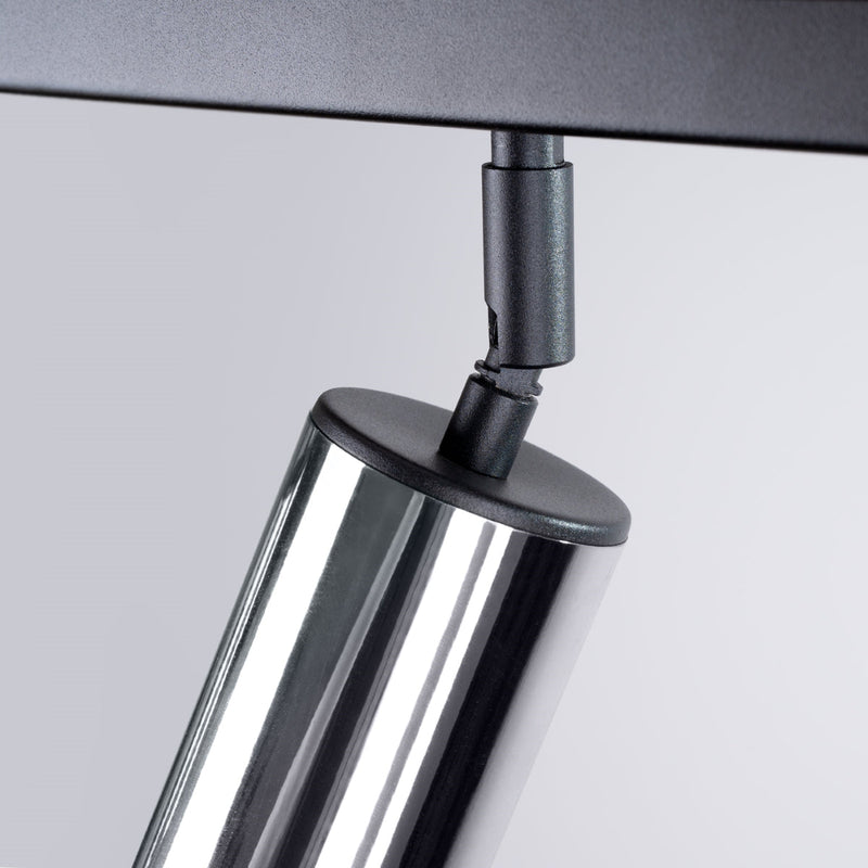Plafonnier Acier Luxe 6L noir/chrome
