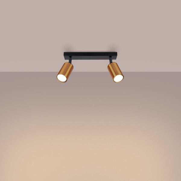 Plafonnier Acier Luxe 2 noir/cuivre
