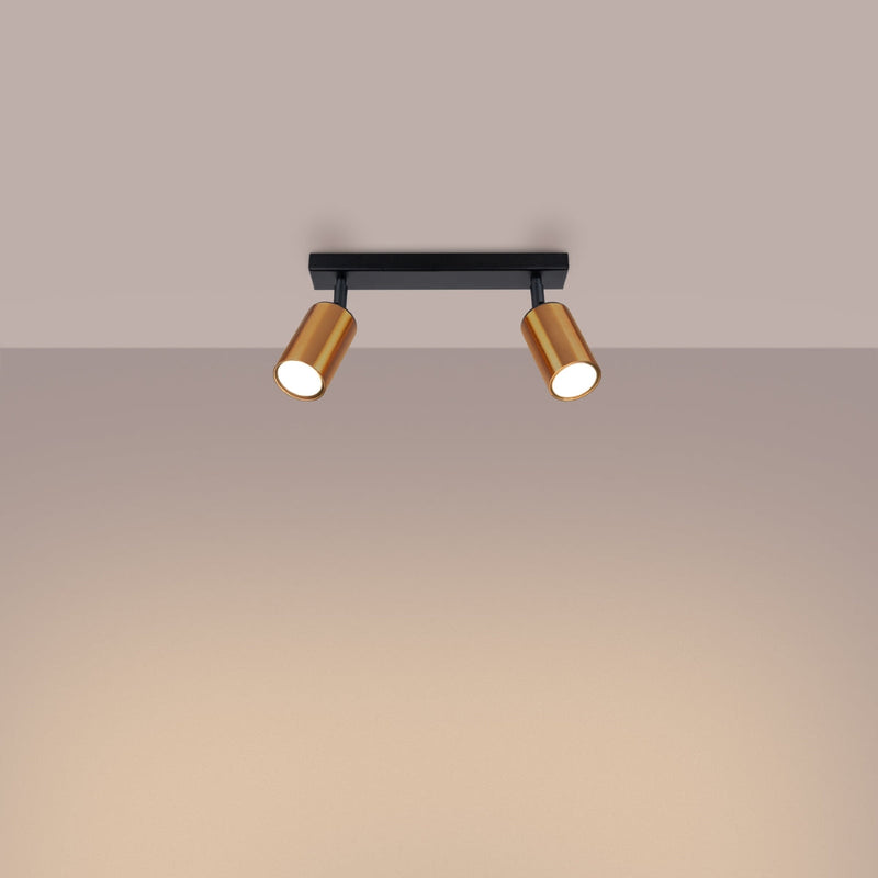 Plafonnier Acier Luxe 2 noir/cuivre