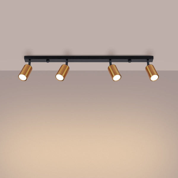 Plafonnier Acier Luxe 4L noir/cuivre