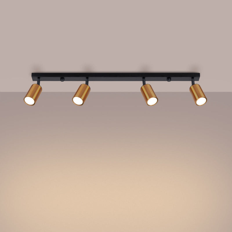 Plafonnier Acier Luxe 4L noir/cuivre
