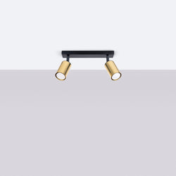 Plafonnier Acier Luxe 2 noir/doré