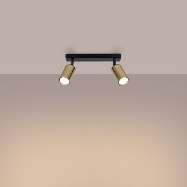 Plafonnier Acier Luxe 2 noir/doré