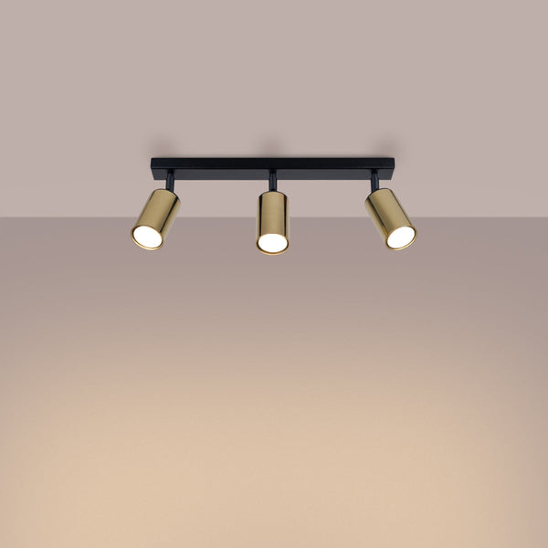 Plafonnier Acier Luxe 3 noir/cuivre
