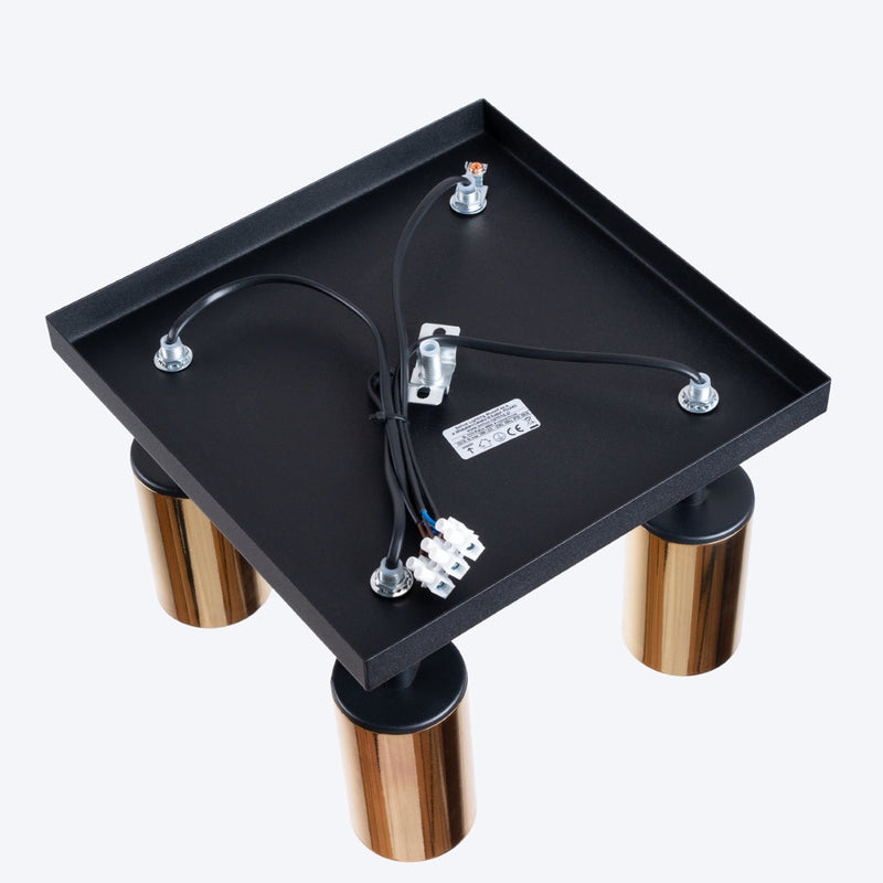 Plafonnier Acier Luxe 4 noir/doré