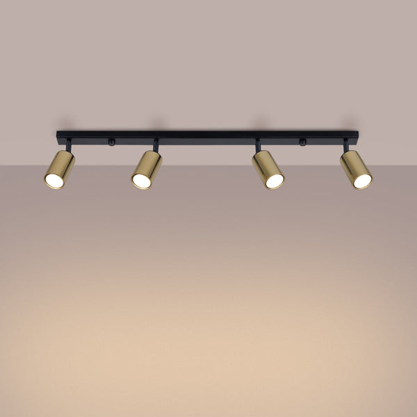 Plafonnier Acier Luxe 4L noir/doré