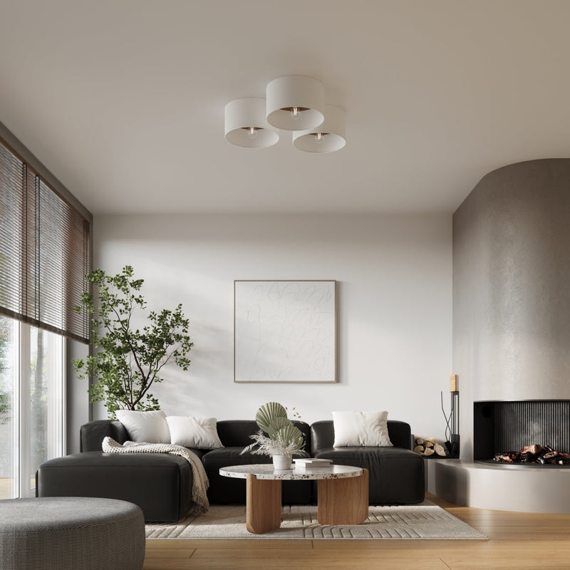Plafonnier Bois Intérieur blanc/marron foncé
