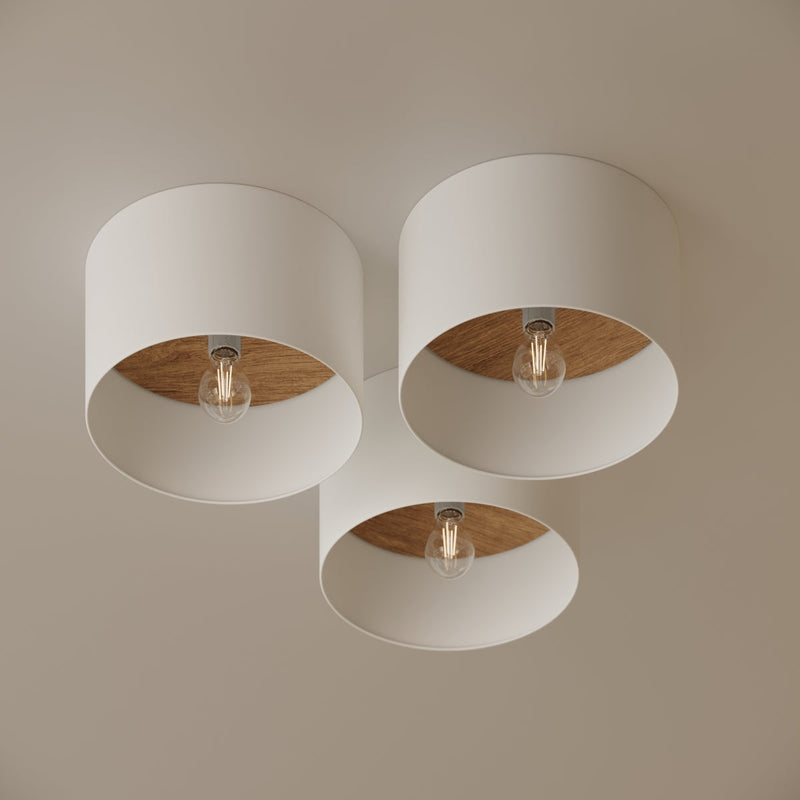 Plafonnier Bois Intérieur blanc/marron clair