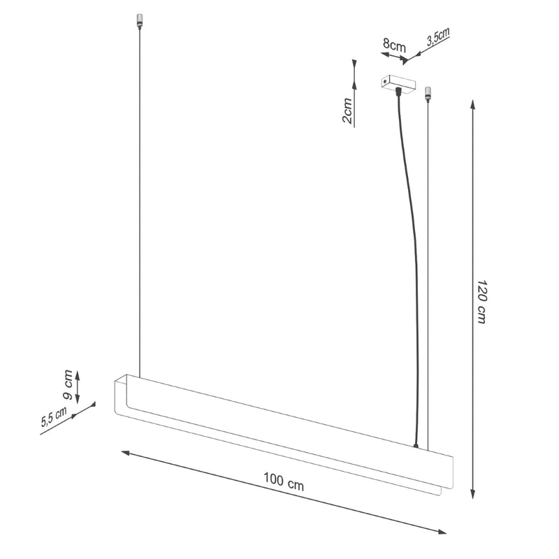 Lampe suspendue Barre Moderne noir