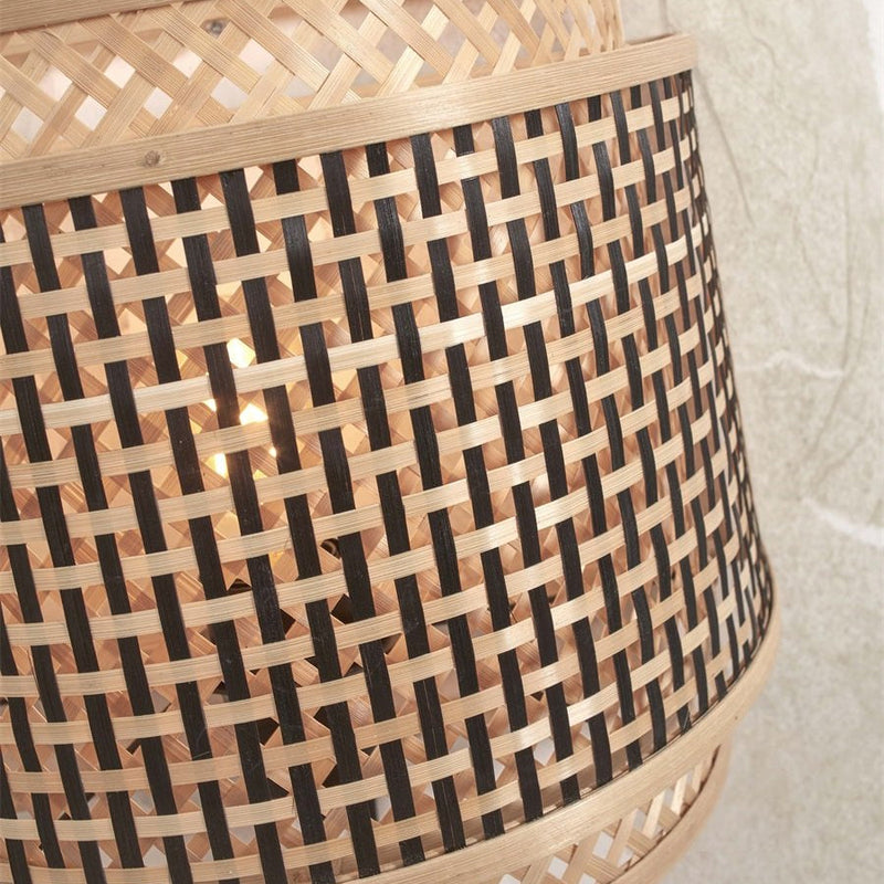 Applique Murale Bhutan Bambou Noir et Naturel 24 cm