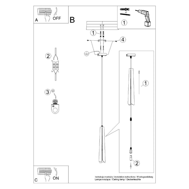 Suspension Prisme Moderne 1 noir