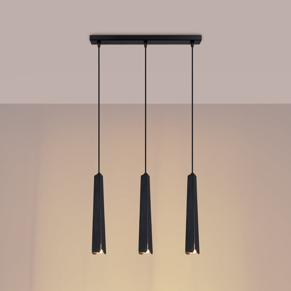Suspension Prisme Moderne 3L noir