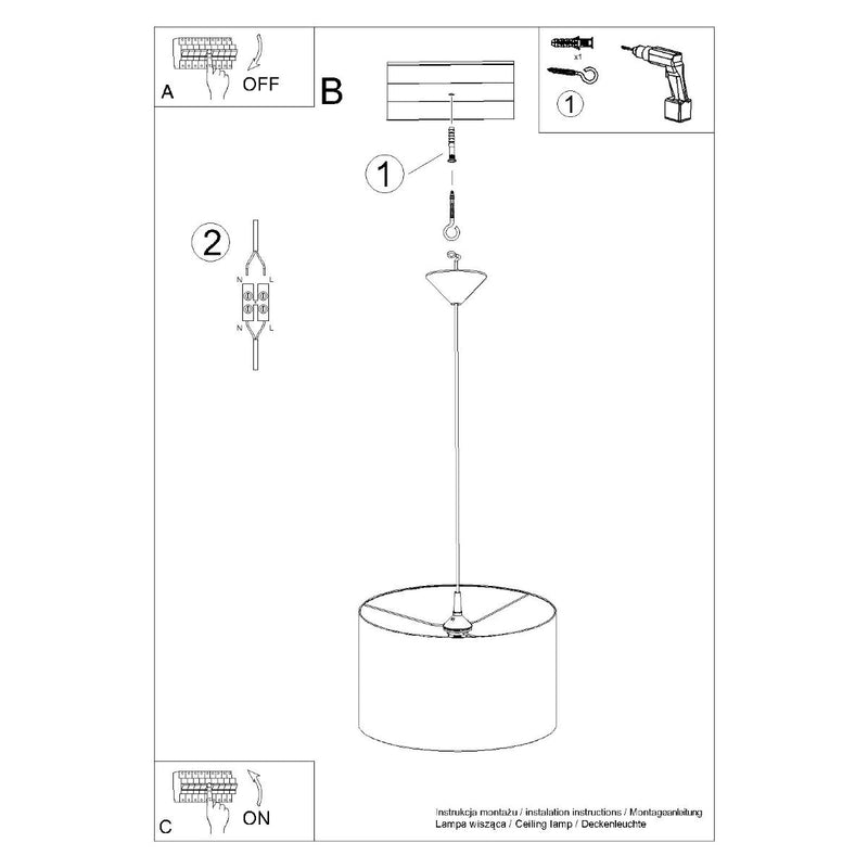 Suspension Loft Cylindrique 40 noir