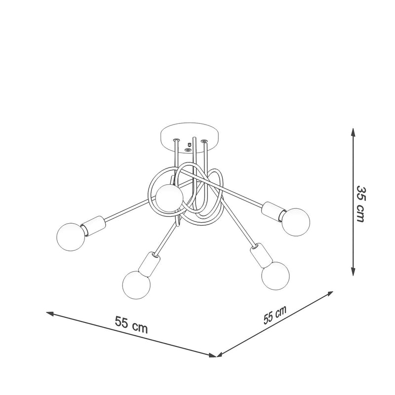Lustre Loop Moderne 5 or brillant