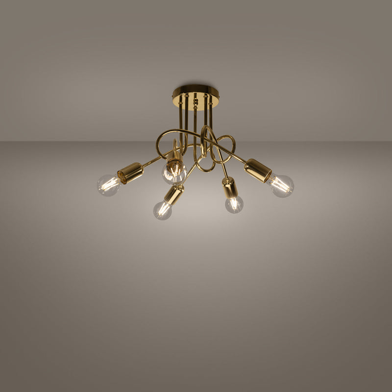 Lustre Loop Moderne 5 or brillant