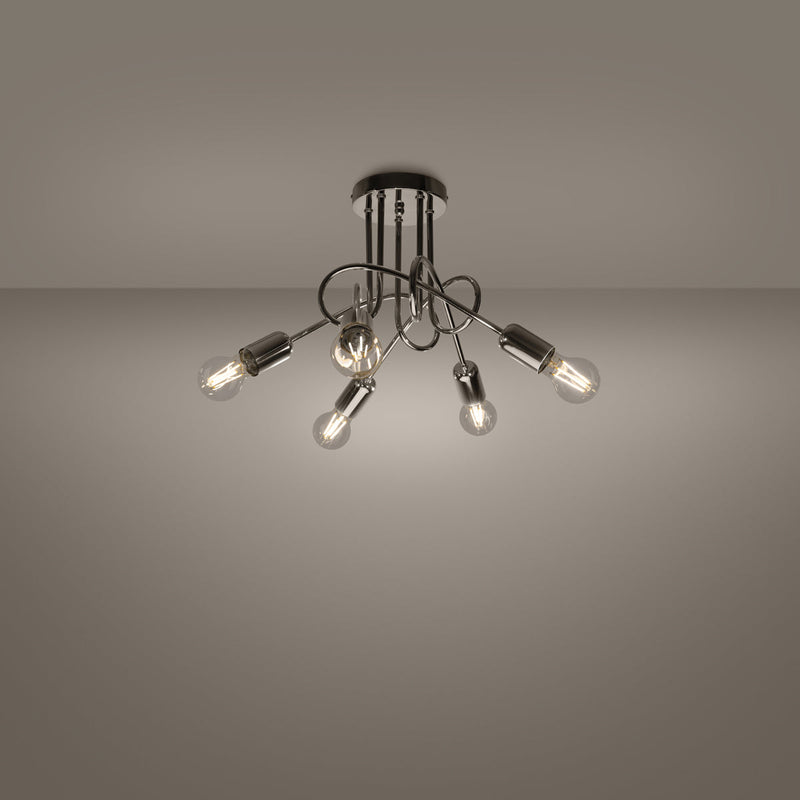 Lustre Loop Moderne 5 chrome