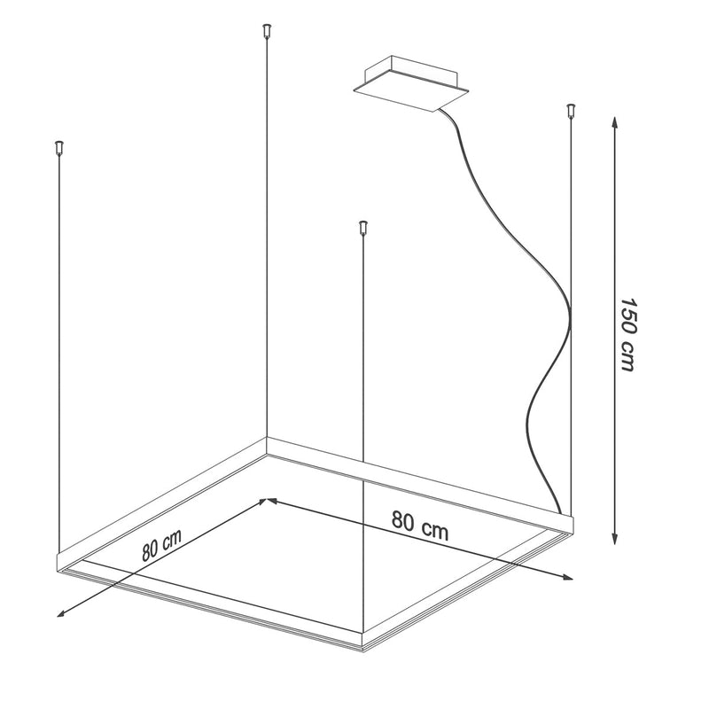Lustre Carré Pure M doré 3000K