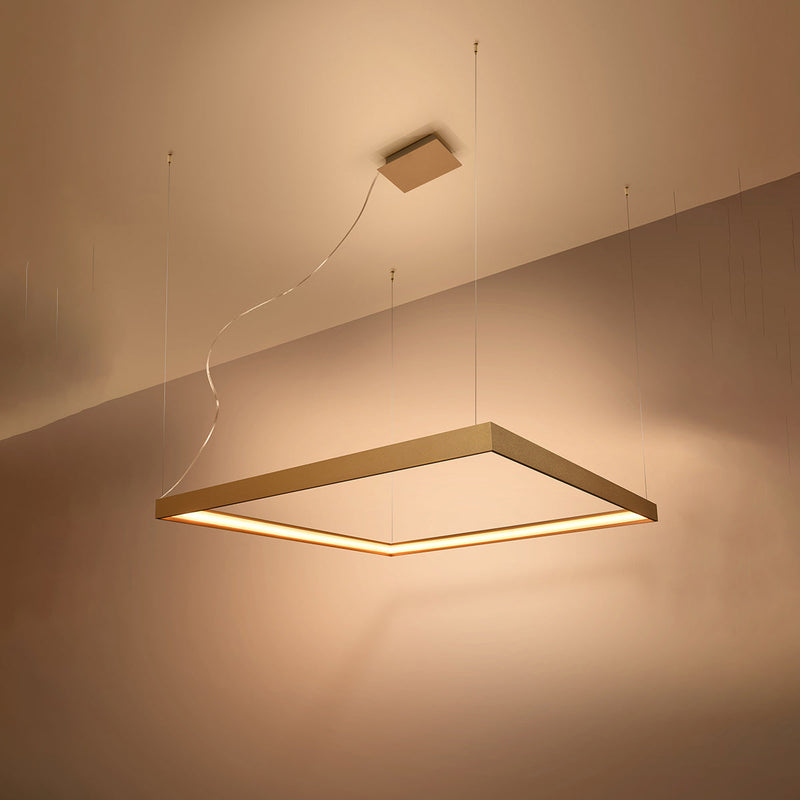 Lustre Carré Pure M doré 3000K