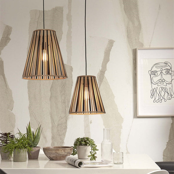 Suspension Merapi Bambou Noir et Naturel 30 cm