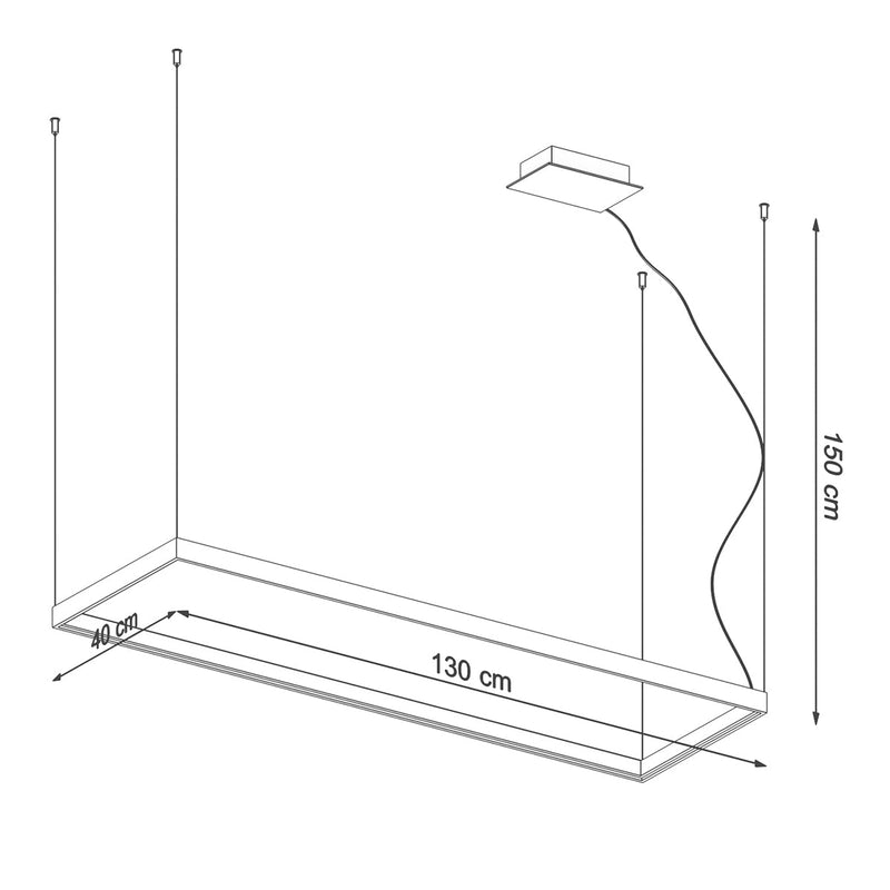 Lustre Rectangle Pure L doré 3000K