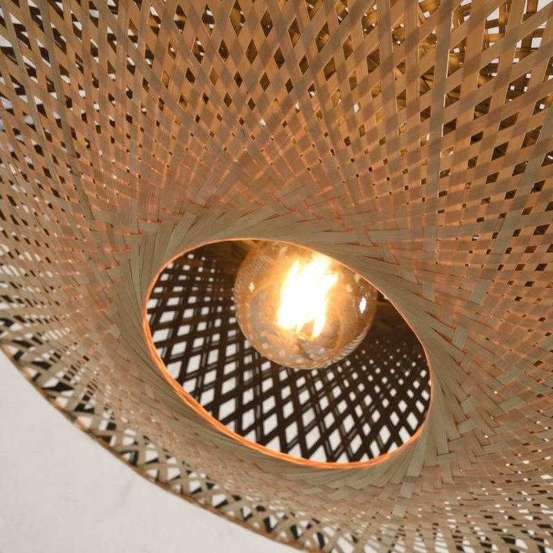 Lampadaire Kalimantan Bambou Naturel et Noir 218 cm