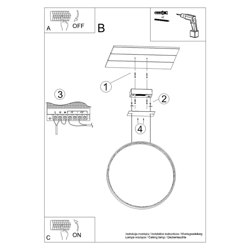 Lampe pendante Anneau Solis 110 doré LED 4000K