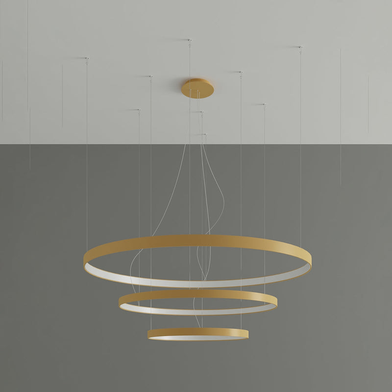 Lustre Anneau Solis 3 55/78/110 doré LED 3000K
