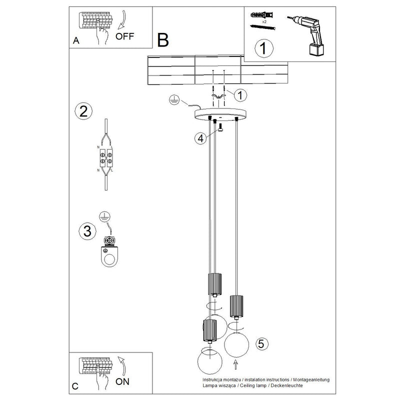 Suspension Halo 3P Moka
