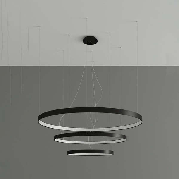 Lustre Anneau Solis 3 55/78/110 noir LED 4000K
