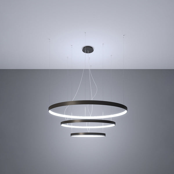 Lustre Anneau Solis 3 55/78/110 noir LED 4000K