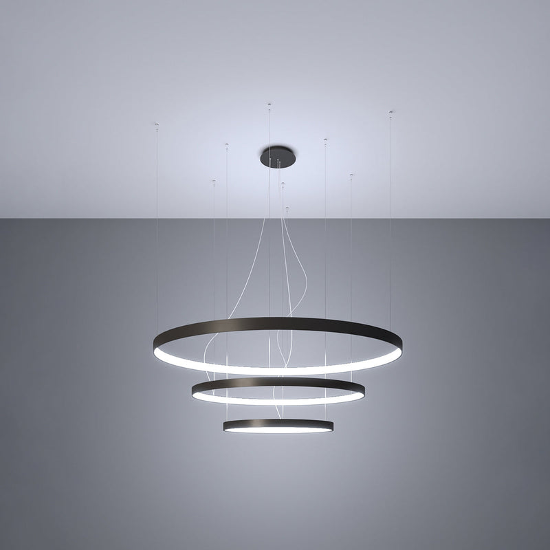 Lustre Anneau Solis 3 55/78/110 noir LED 4000K