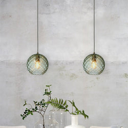 Suspension Venice Globe Verre Vert & Doré 22 cm