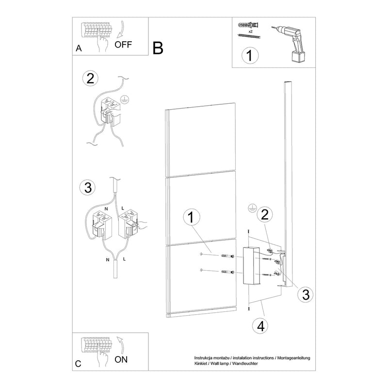 Applique Slim Design M doré 4000K