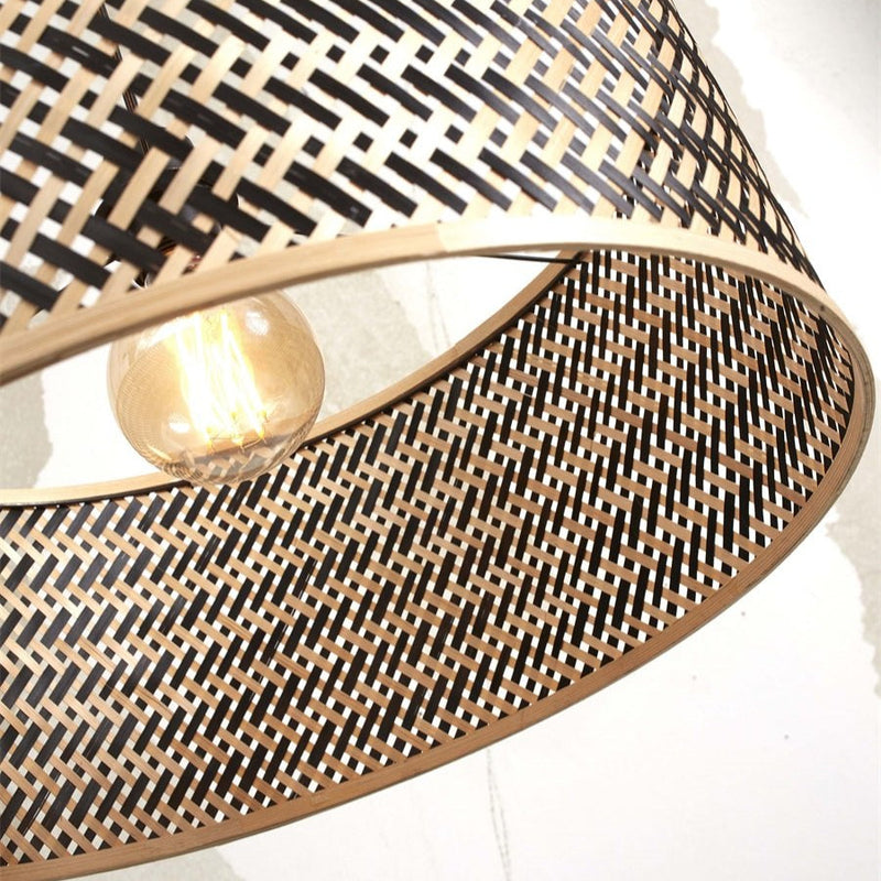 Lampadaire Java XL Bambou Naturel et Noir 218 cm
