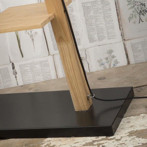 Lampadaire Cambridge Bois et Fer Noir 168 cm