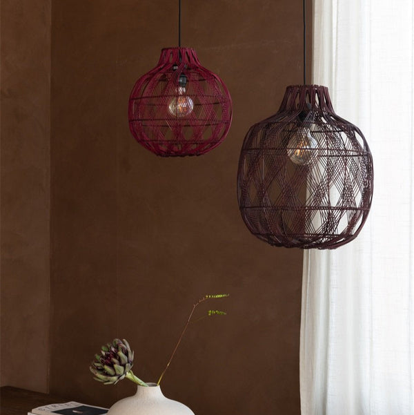 Suspension Mendoza Bambou Bordeaux 35 cm