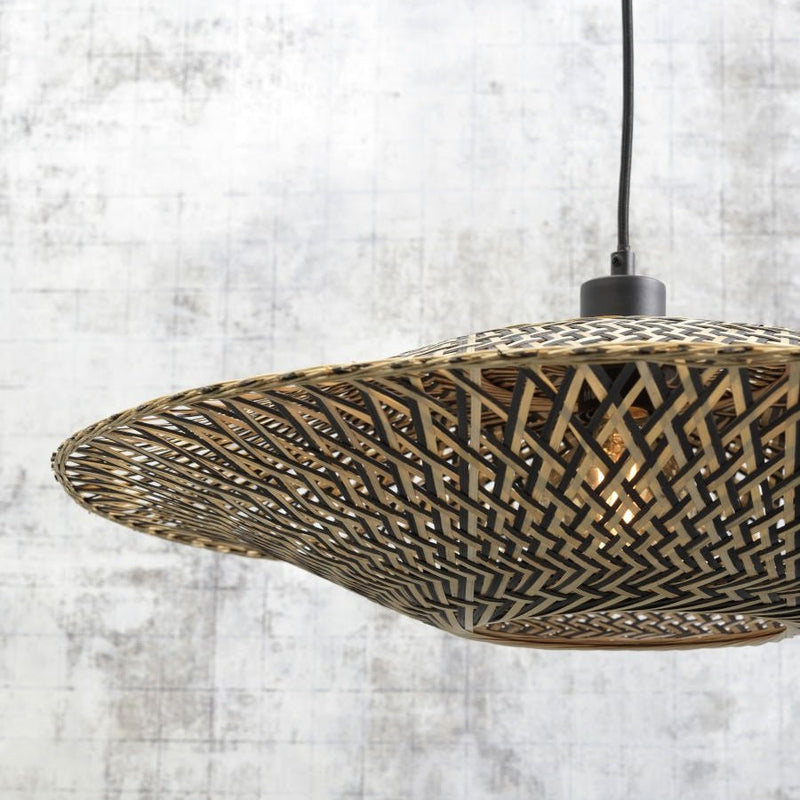 Applique Murale Bali Bambou Naturel et Noir 60 cm