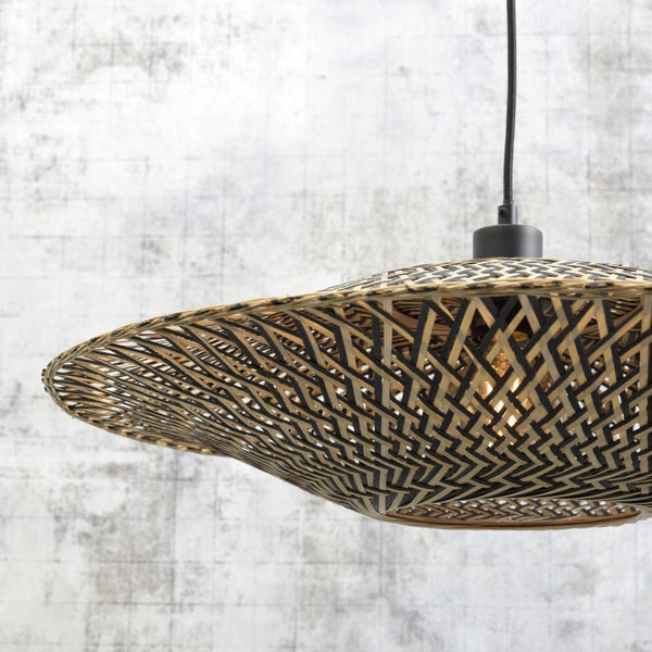 Lampadaire Bali Bambou Naturel et Noir 176 cm