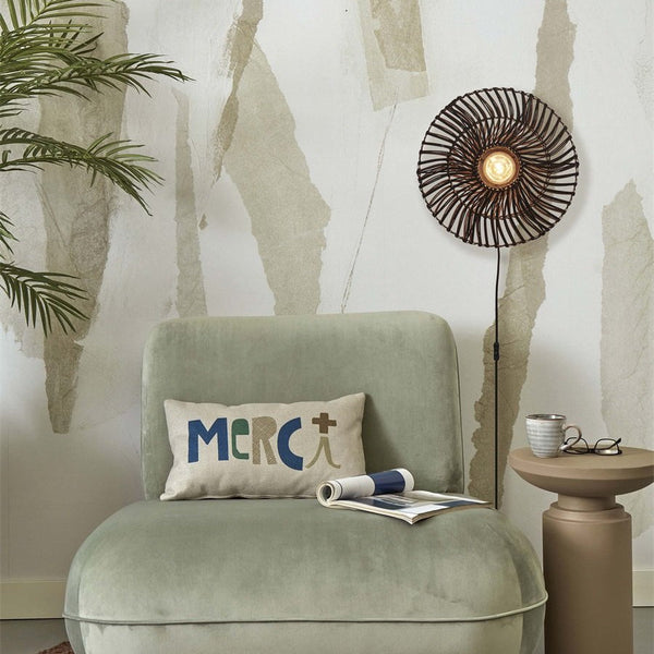 Applique Murale Zanzibar Rotin Noir 40 cm