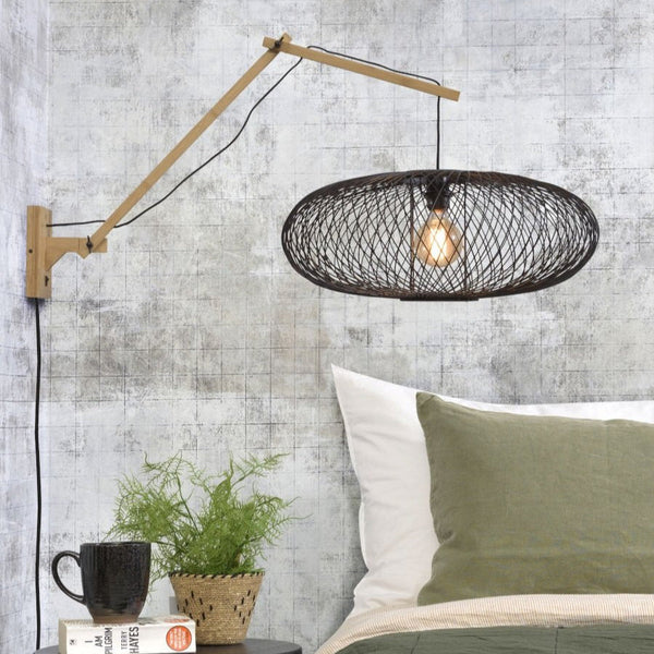 Applique Murale Cango Bambou Noir et Naturel 60x25 cm L