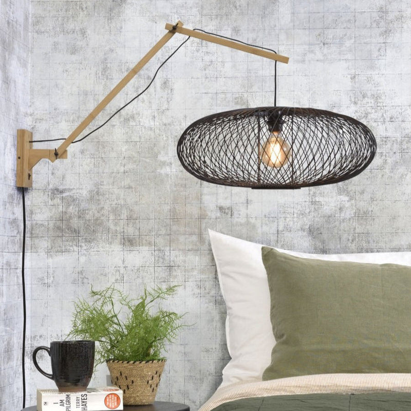 Applique Murale Cango Bambou Noir et Naturel 60x25 cm L