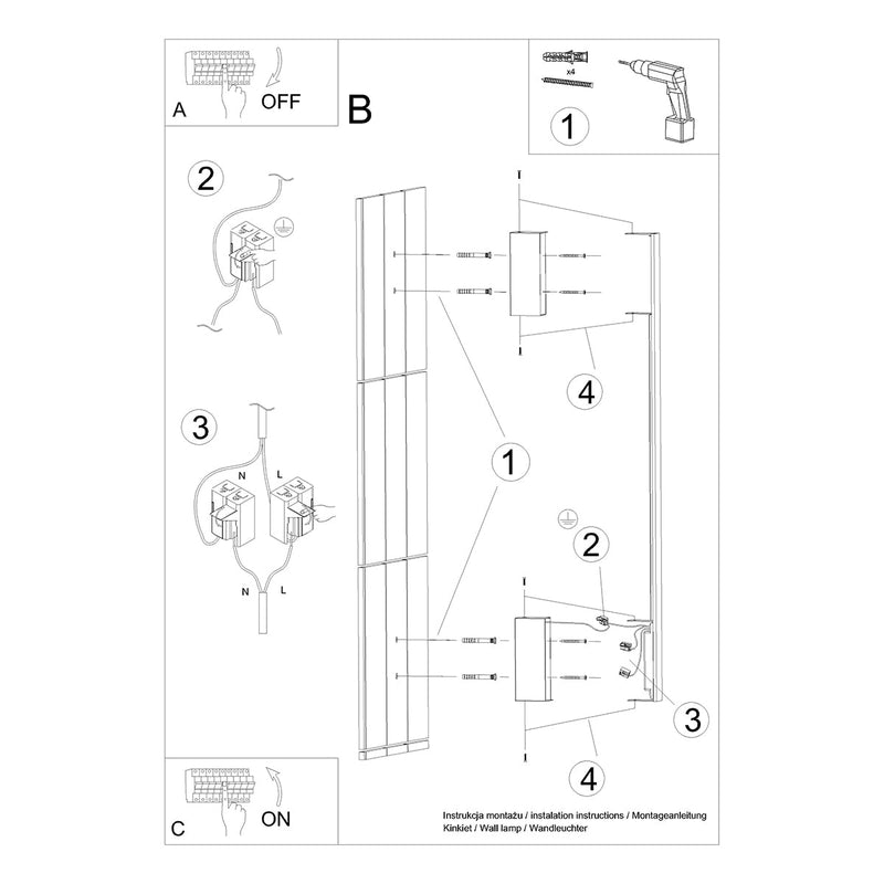 Applique Barre Contemporaine M doré 3000K