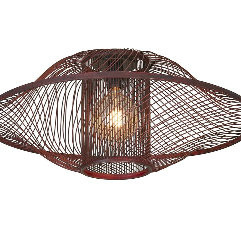 Plafonnier Maui Bambou Bordeaux 70 cm