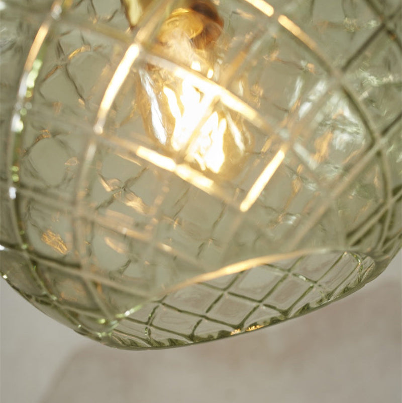 Suspension Venice Globe Verre Vert & Doré 22 cm