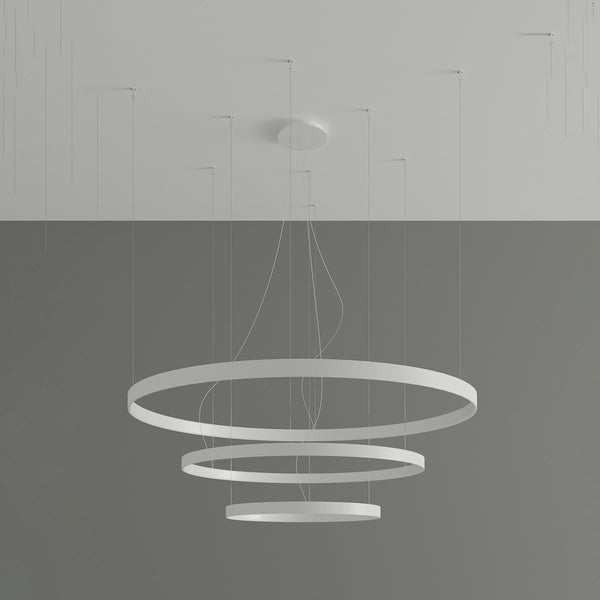 Lustre Anneau Solis 3 55/78/110 blanc LED 3000K