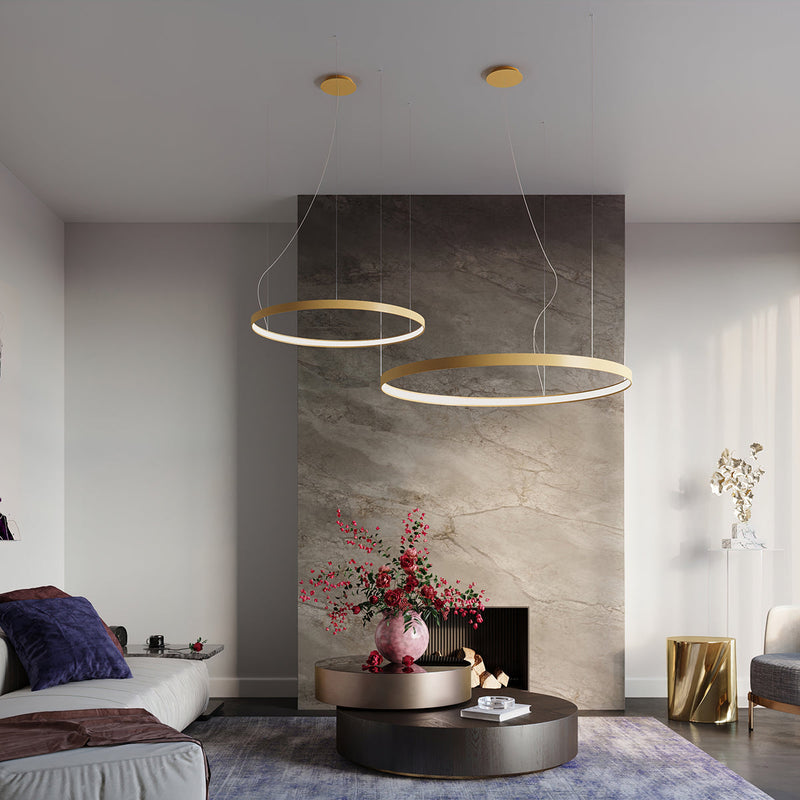 Lustre Anneau Solis 110 doré LED 4000K