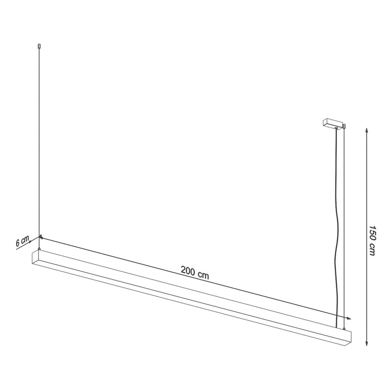 Suspension Barre Moderne 200 gris