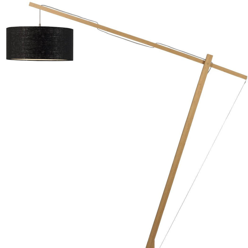 Lampadaire Montblanc Bambou et Lin Noir 218 cm